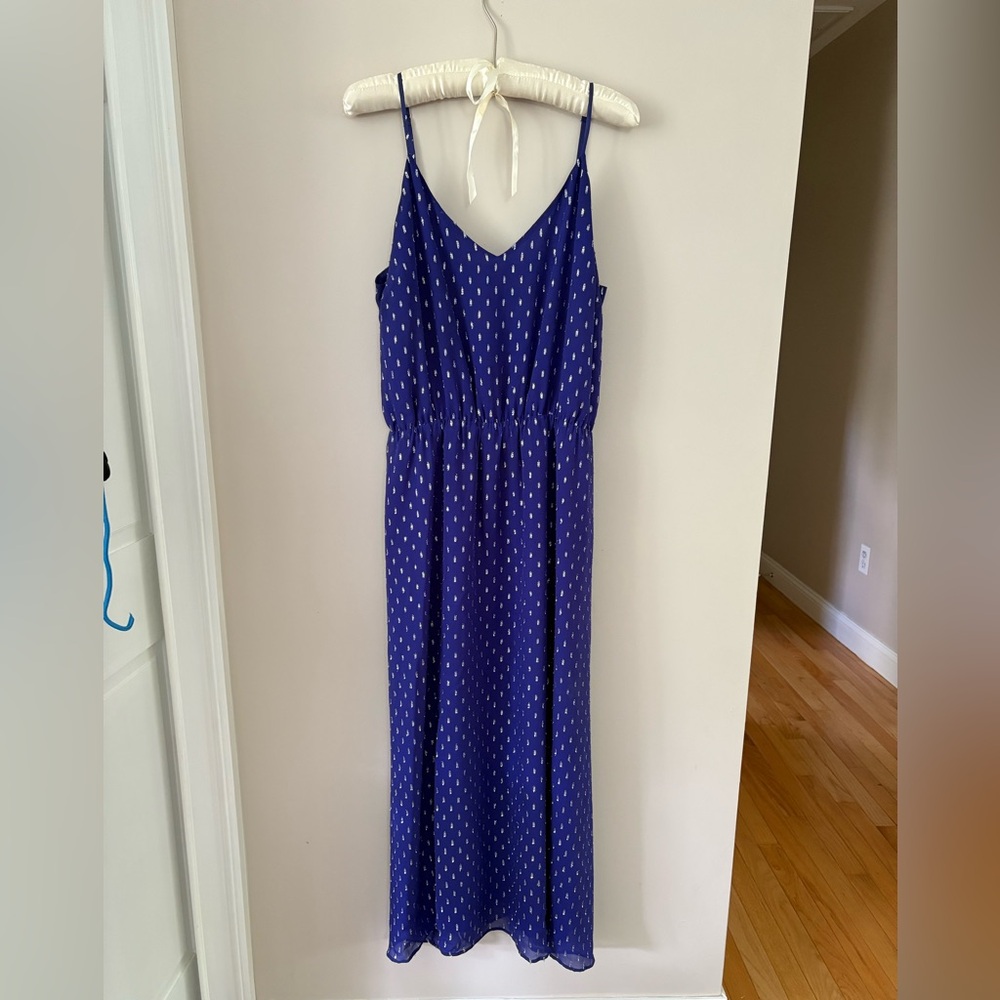 Lilly Pulitzer purple silk dress with metallic detail